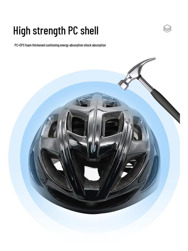 One-Piece Adjustable Adult Bicycle Helmet for Men & Women - Road Bike Anti-Collision Safety