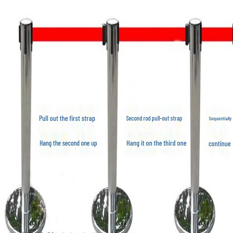 3-Meter Retractable Belt Barrier with Black U-Base