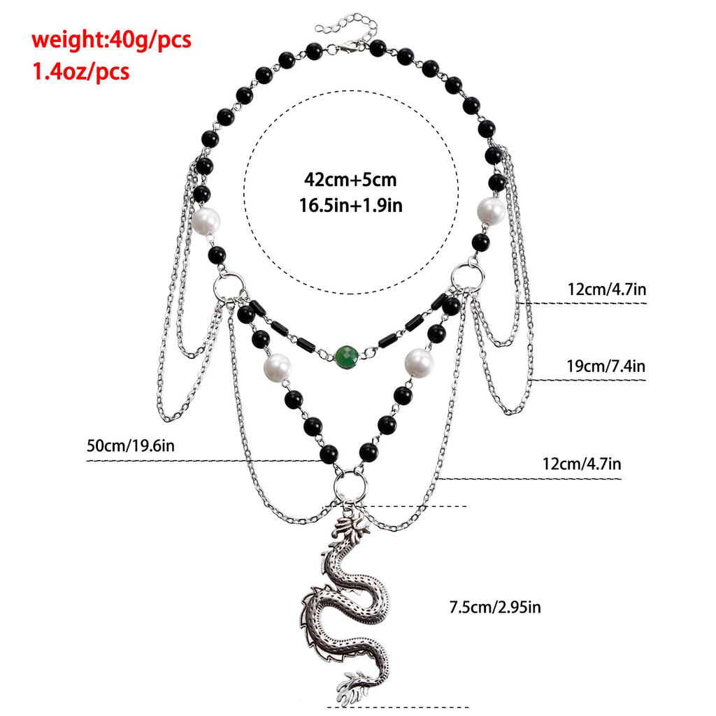 Cross-Border Jewelry, Retro Winding Twisted Dragon Pendant Metal Sweater Chain Niche 2024 New Year'S Necklace Women