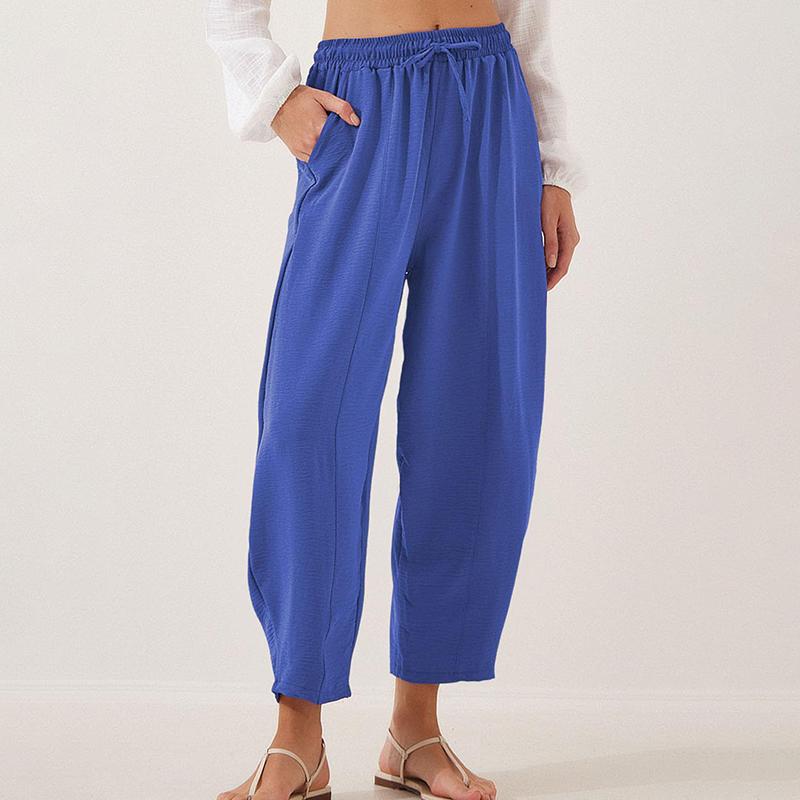 

Женские весенне-осенние модные базовые брюки-дудочки универсального однотонного цвета с карманом S