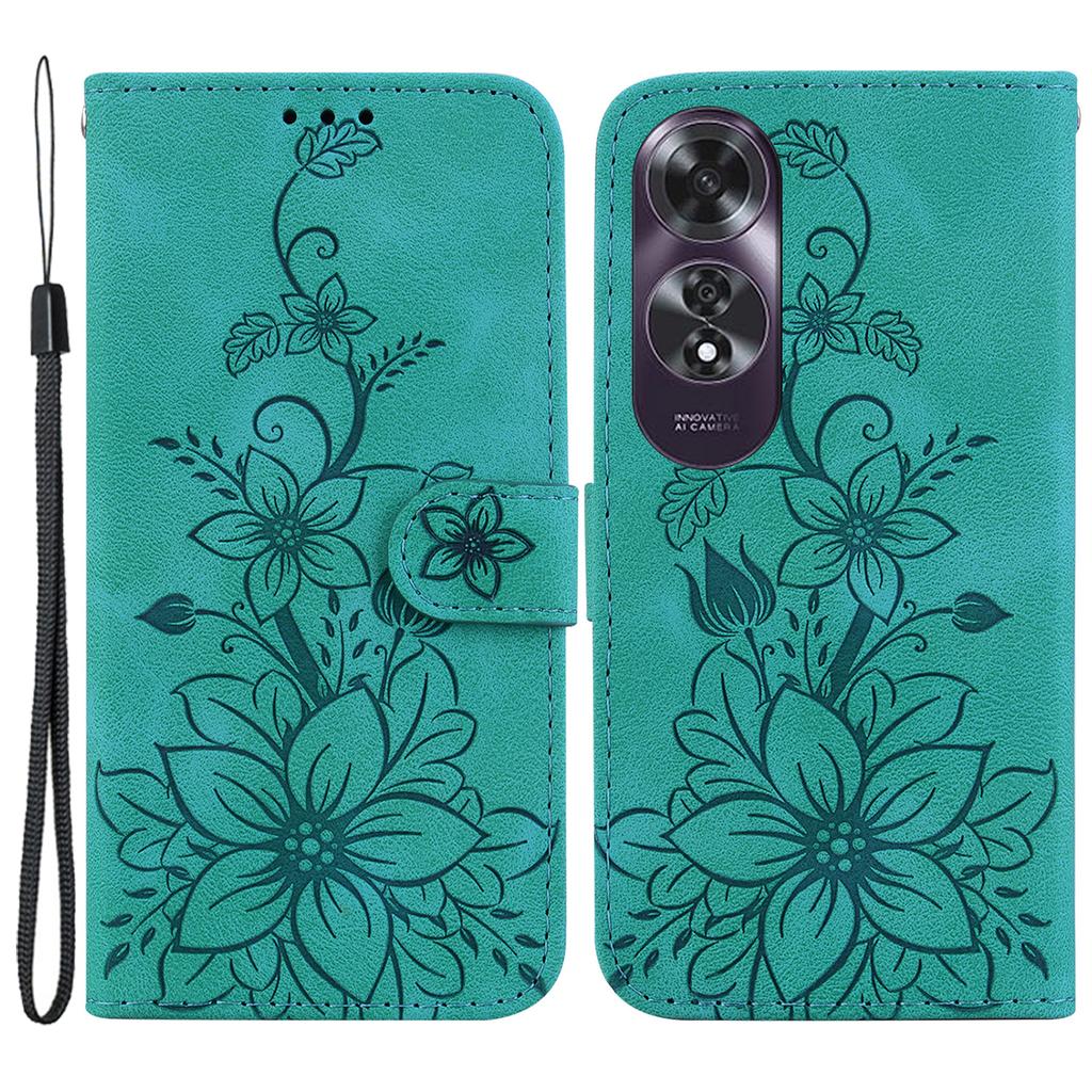 For Oppo A60 4G Case Wallet Floral Pattern PU Leather Magnetic Clasp Phone Cover