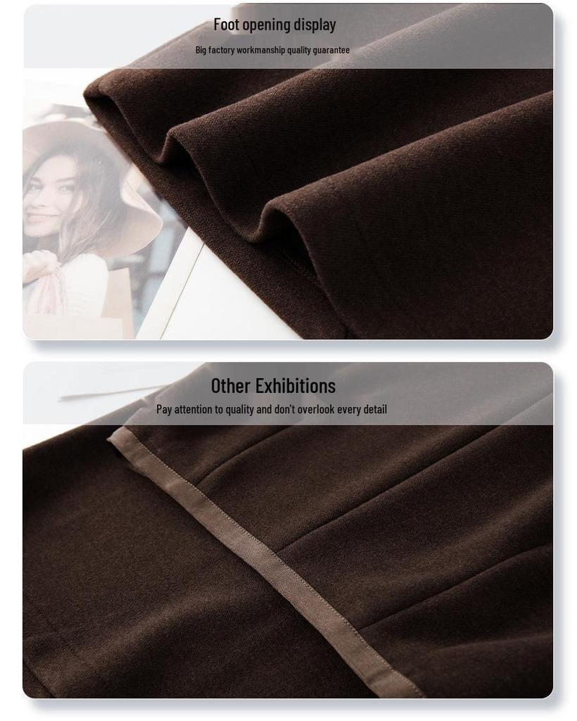 Women's Elegant High-Waisted Black and Gray Wool Blend Pencil Skirt - Autumn/Winter 2025 Collection