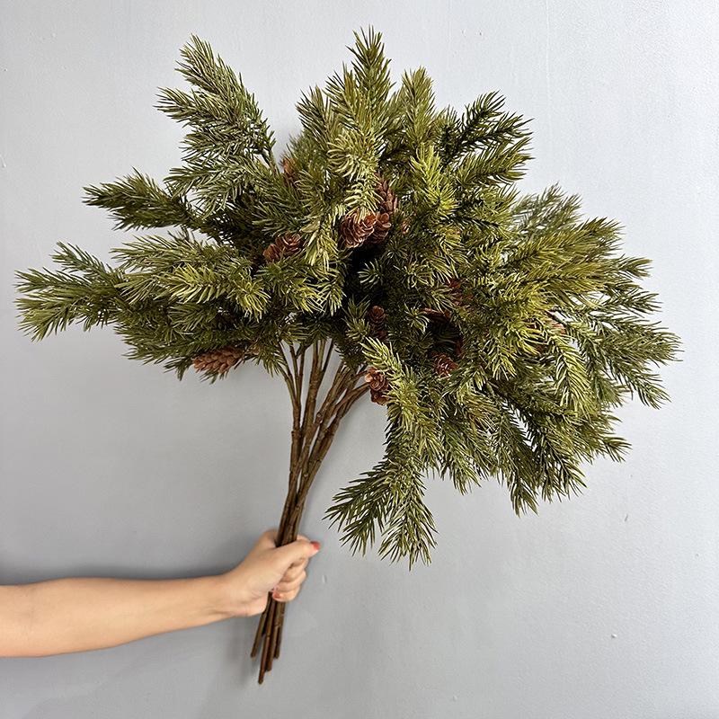 Artificial Soft Rubber Christmas Pine Needle Branch for Home Decoration