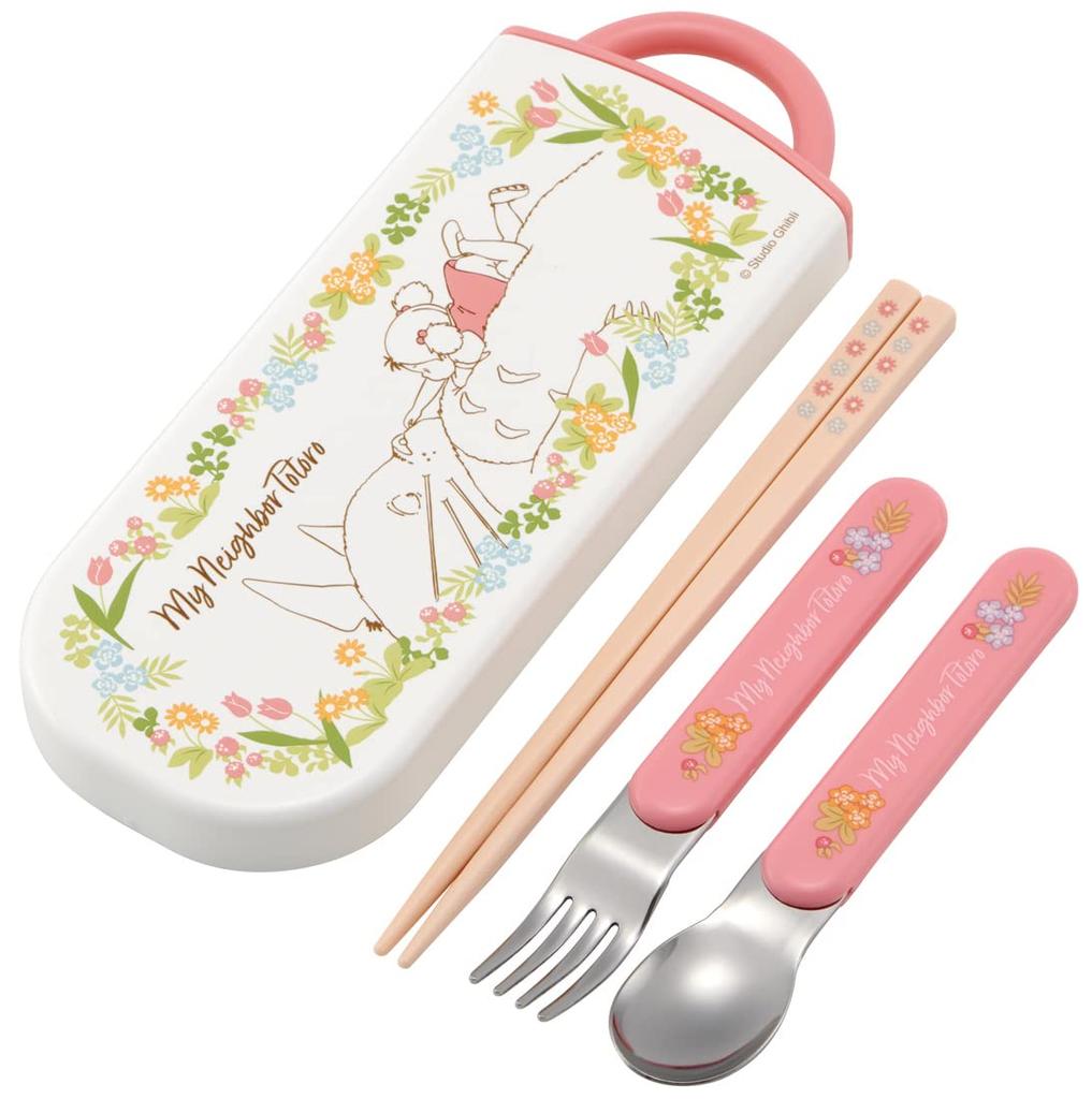 Skater Trio Set of and featuring My Neighbor Totoro and for Made in Chopsticks, Spoon, Fork, Mei, Children, Antibacterial, Japan, TACC2AG-A