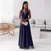 Elegantes Damen-Abendkleid mit Schnürung und V-Ausschnitt im europäischen und amerikanischen Stil
