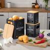 Stackable Potatoes, Onions, Garlic, Storage Box, Kitchen Vegetables, Dark and Breathable Box, Square Black Storage Tank