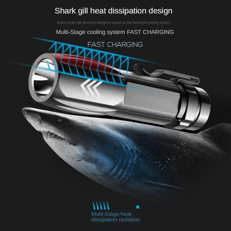 1Pc Mini LED Flashlight with P900 LED Beads Built-in Lithium Battery Waterproof Camping Light USB Rechargeable Light