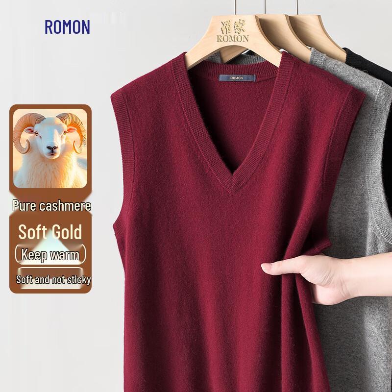 

Мужской жилет-свитер Luomeng из чистого кашемира с V-образным вырезом 3XL