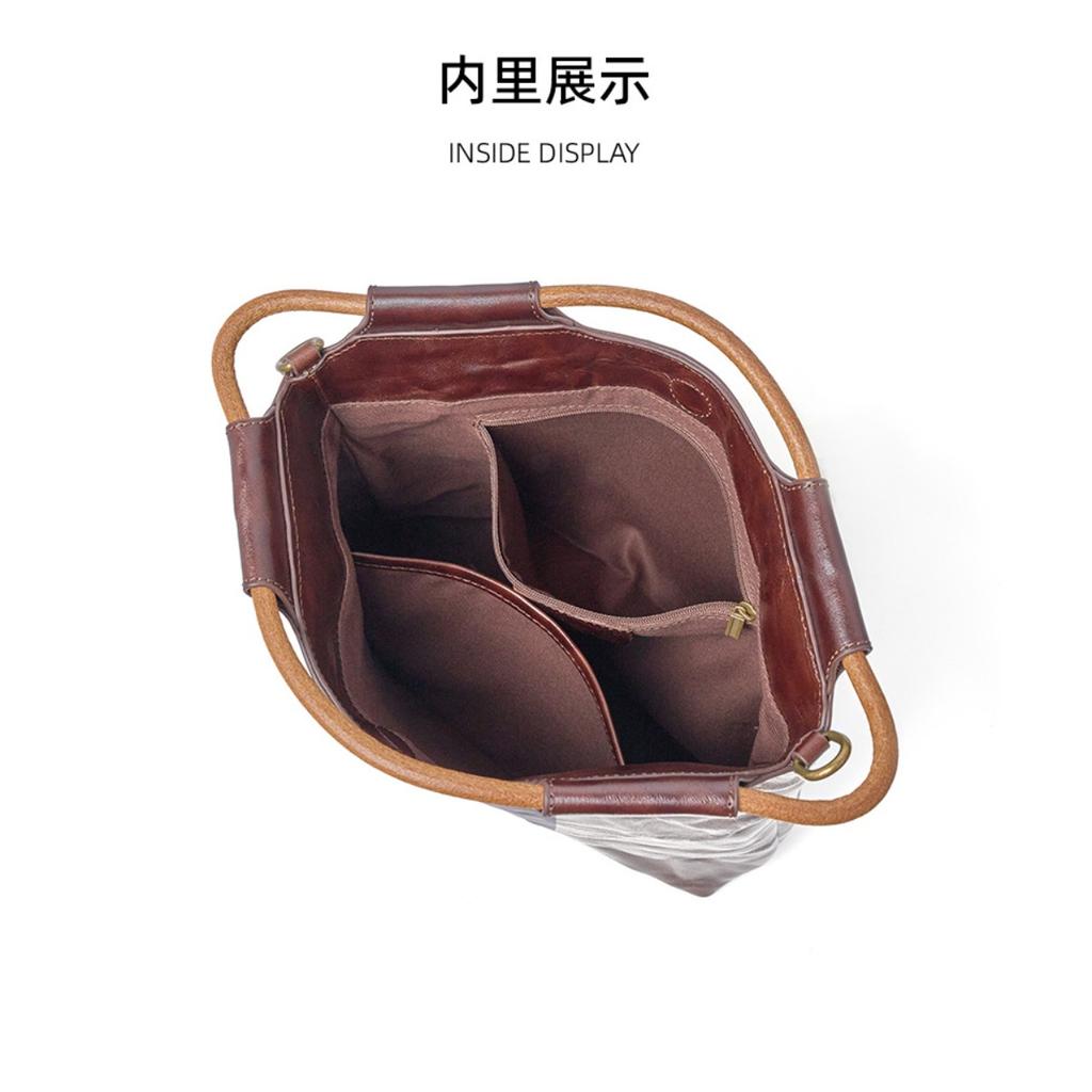 Cross-border leather whole tree paste hand scratching tannin real vegetable tanned cowhide tote bag handbag women's shoulder messenger bag bag