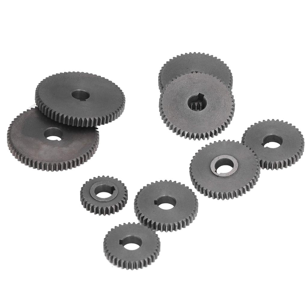 9 Stück Metallzahnradsatz Mini Drehmaschine Schneidmaschine Zahnräder 2xT60 2xT50 1xT45 2xT40 1xT35 1xT30