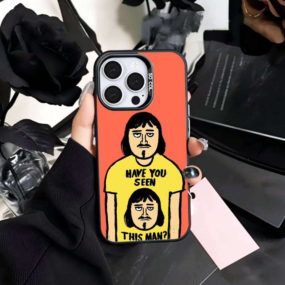 

Jean J-Jullien M-Minimalist Art Phone Case For iPhone17,16,15,14,13,12,11 Plus,Pro Max Colored Silver Plated Inside Cover iPhone17promax