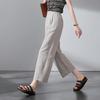 SOFSIL Women's Relaxed Cotton-Linen Cropped Wide-Leg Pants
