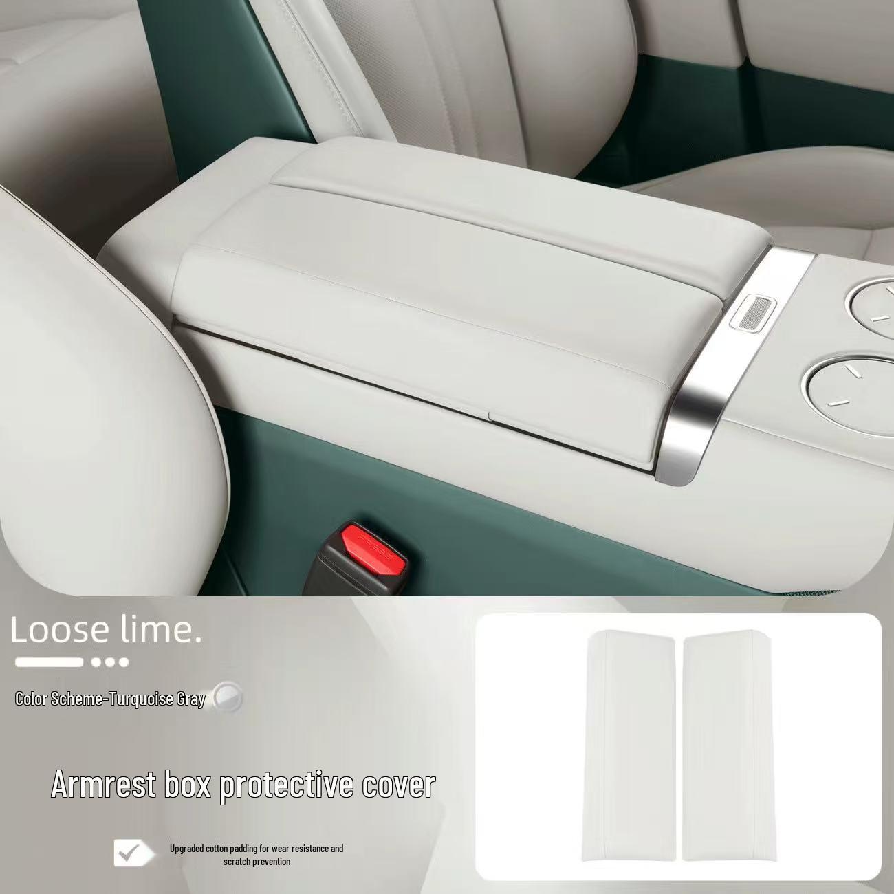 Nappa Leather Booster Mat for Xiaomi YU7 Console Armrest, Car Interior Modification Accessory