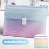 Gradient Color 13 Layer Folder Large Capacity Student Test Paper Storage Bag  Office