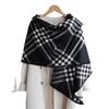 Classic plaid imitation cashmere scarf women's, high-end fashion casual double-sided shawl warm scarf