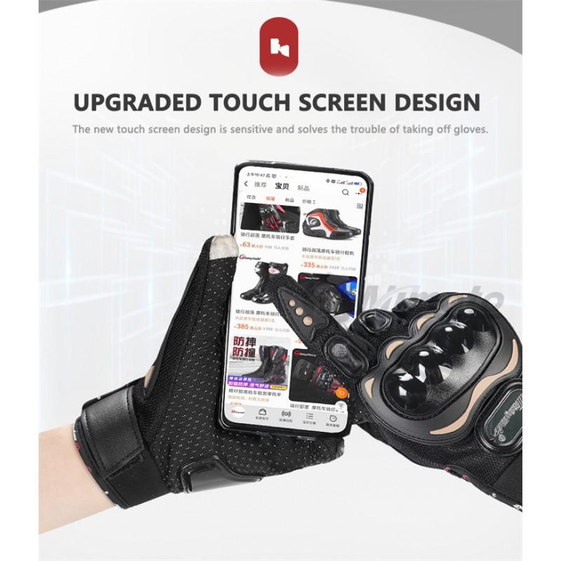 Mens Motorcycle Riding Gloves Sport Bike Off-Road Commuting Anti-Slip Impact Protection Breathable Knit Short