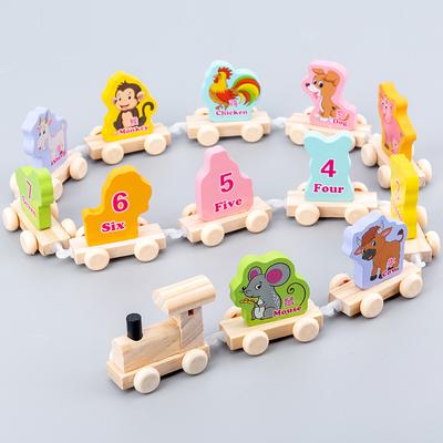 Digitaler Tierkreis Holzzug Kindergarten Kognition Frühe Bildung Intelligenz Anhänger Kinderspielzeug
