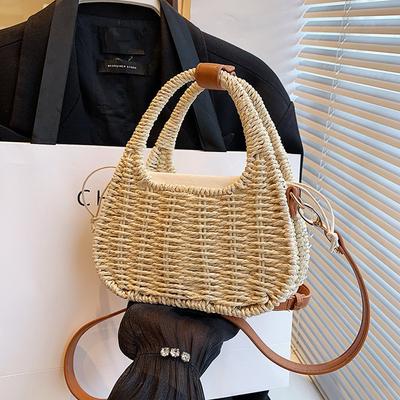 Handgemaakte Geweven Crossbody Tas Voor Vrouwen Franse Grasweeftas Zomer Toerisme Strandvakantie Mode Westerse Stijl Handtas