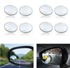 Auxiliary Mirror, Set of 2, Side Mirror, Submirror, Rearview Mirror, Round Shape, 360 Degree