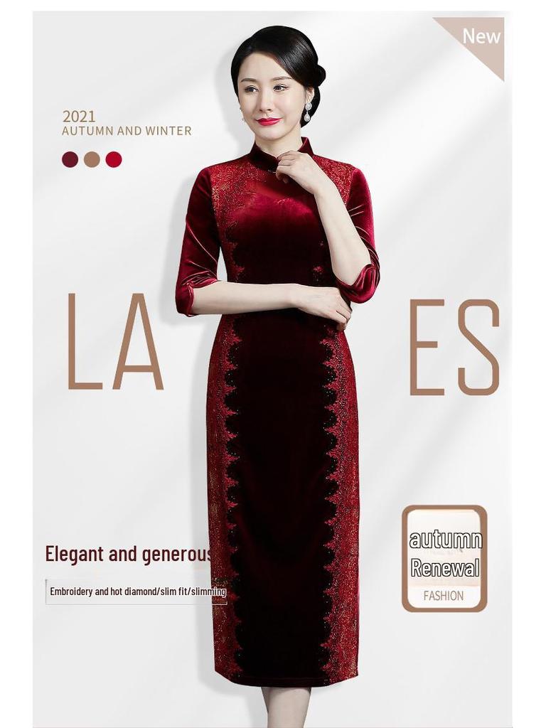 Fashionable Plus Size Clothing for Middle-Aged and Elderly Women: Stylish Cheongsam and Mother-of-the-Bride Dresses