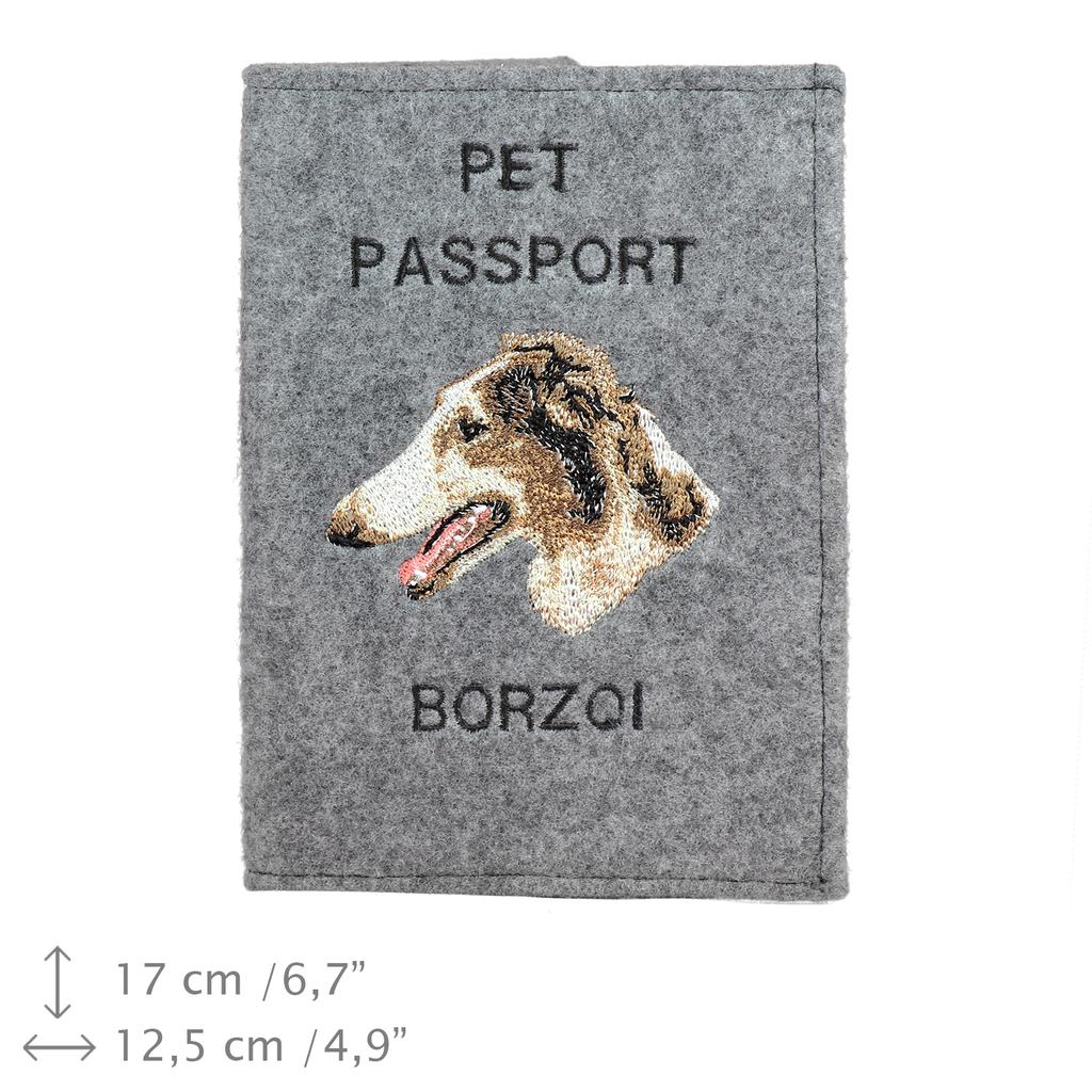 Borzoi, Russian Hunting Sighthound, Russian Wolfhound – Dog passport case, document case | Art-Dog