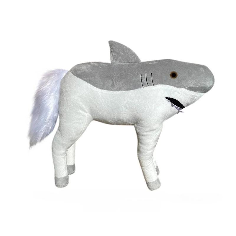 40/50cm Haifischpferd Plüschtier Weiches gefülltes kreatives Haifischkopf-Pferdekörper-Modell Puppe Kissen Spielzeug für Kind Kinder Geburtstagsgeschenk about 40cm