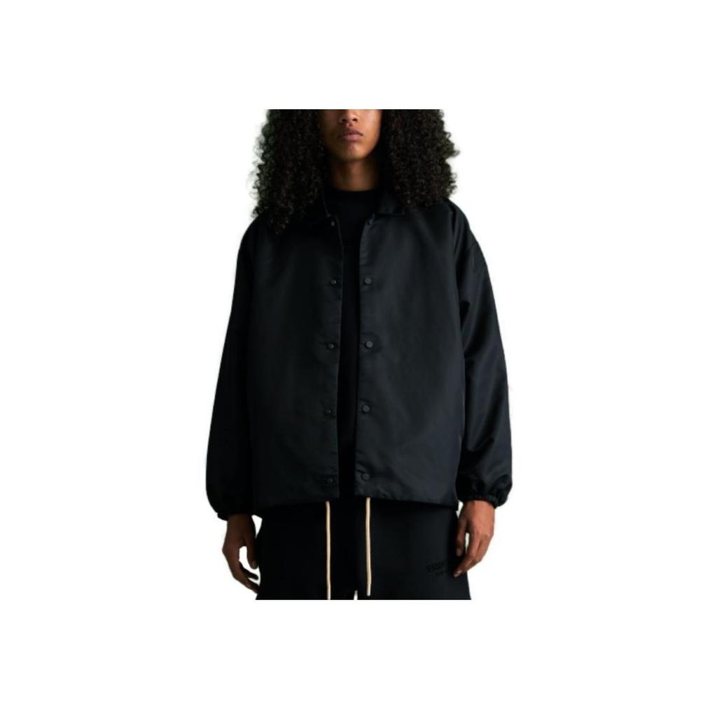 Fear of God Essentials Coaches Jacket Jet Black Men Outerwear 202BT232010F