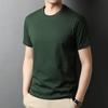 Baumwoll-T-Shirt, kurzärmelig, schmal, trendig, einfarbig, 80-fädige merzerisierte Baumwolle, Herren-T-Shirt mit halblangen Ärmeln
