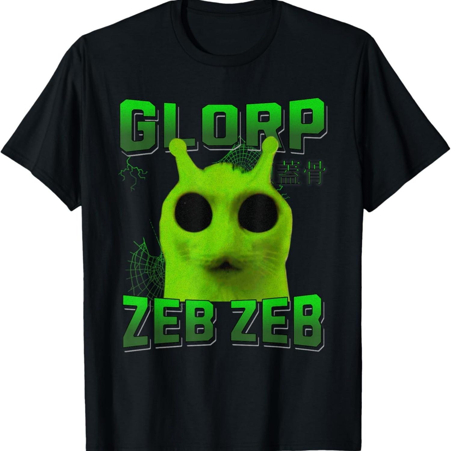 Gnarp Cat Silly Alien Cat Meme Brainrot Meme Funny Funny Cat T-Shirt S чёрный