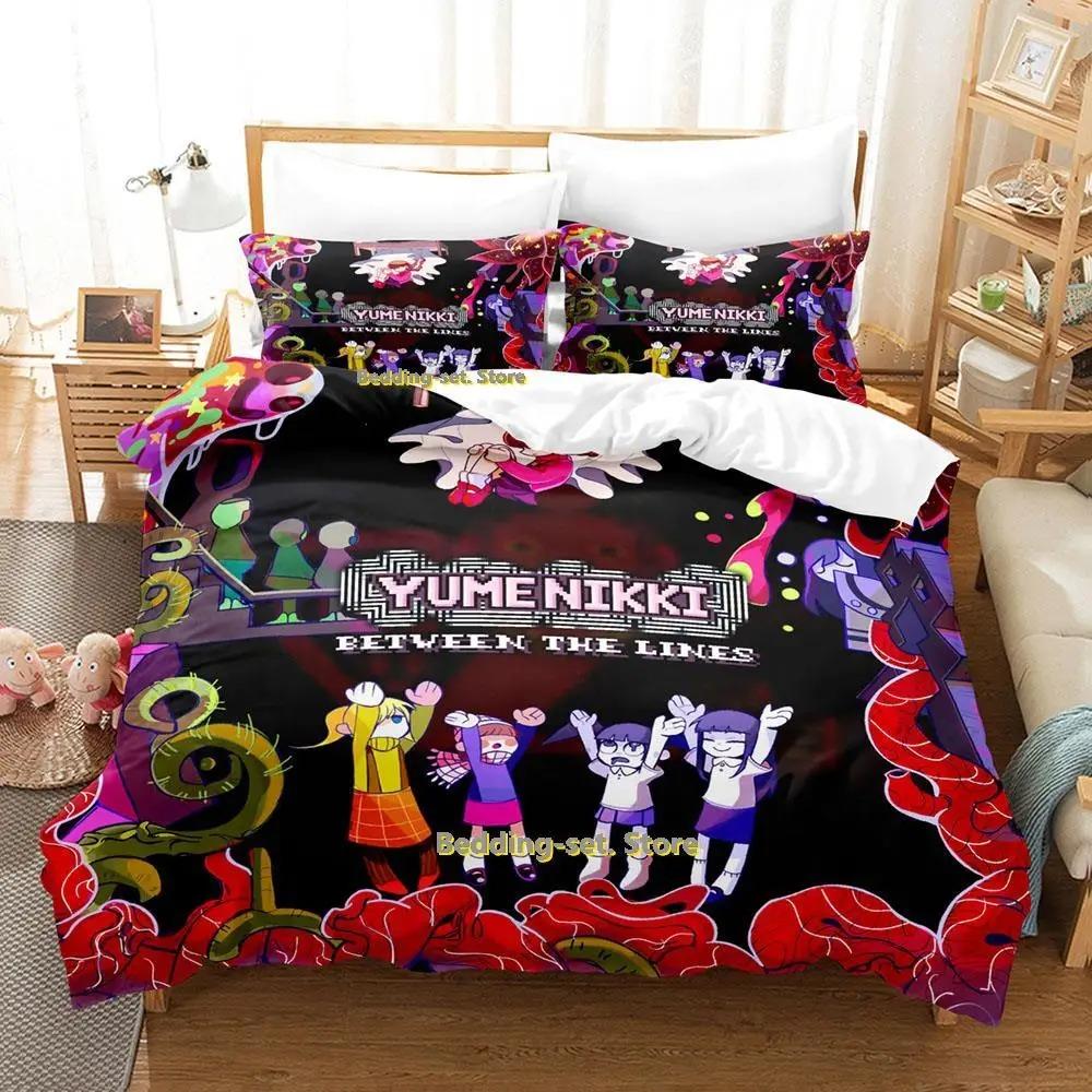 New Yume Nikki Bedding Set Single Twin Full Queen King Size Bed Set Adult Kid Bedroom Duvetcover Sets Anime Parure De Lit Bed
