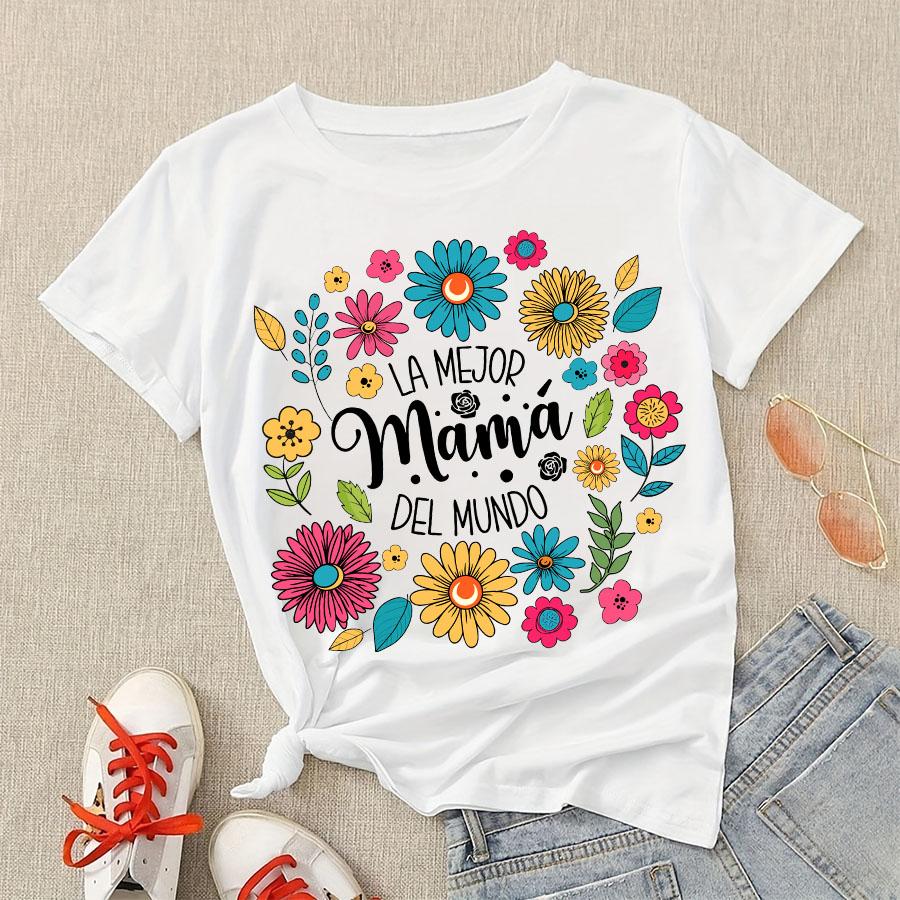 

Spanish Happy Mothers Day Mom Heat Transfer Sticker Decals Women Tshirts Sweatshirts Clothing Fabric Handmade Decor Female Top M