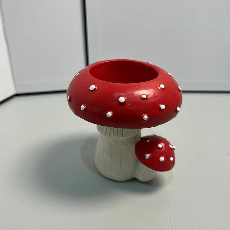 Candlestick Small Mushroom Candle Holder Home Decoration Resin Craft Decoration Creative Table Bedroom Living Room Ornaments