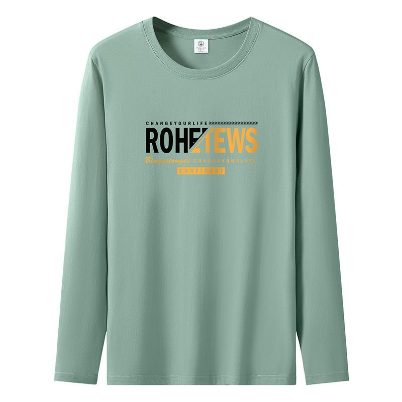 Fall Winter Casual Mens Long Sleeved Tee Shirt Pure Cotton S-5XL Man Sweatshirt