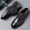 Leather shoes men's 2025 winter new business cotton dress leather shoes trend velvet dad shoes