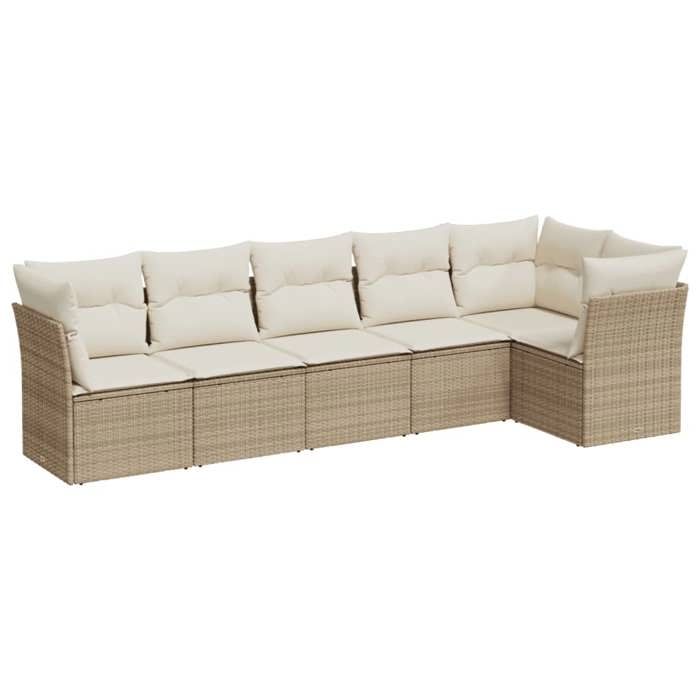 VidaXL Garden Lounge Set with Cushions 6 Pcs Beige Braided Resin 3217658