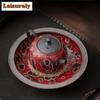 Handmade Kiln Fambe Nezha Red Glazed Teapot Boutique Tea Infuser Pot Tea Brewing Kettle With Filter Kung Fu Teaware Supplies