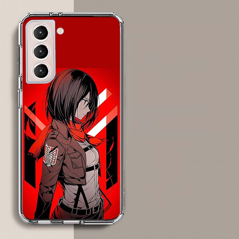 Character MIKASA Phone Case For Samsung Galaxy S25 Edge S24 S23 FE S21 S20 S10 Plus S22 S26 Ultra Cover Clear Cases TPU Capa She