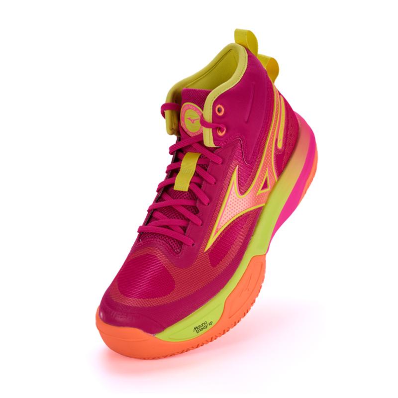 Mizuno NEO JUMP MID Cushioning Abrasion Resistant Slip Resistant Mid top Volleyball Shoes Unisex Neon Orange V1GA259842