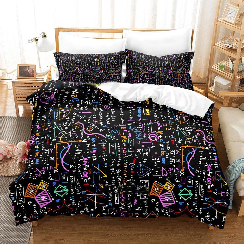Pizarra Fórmula Adultos Niños Individual Doble Matrimonial Queen King Size Funda Nórdica Dormitorio Genio Matemático Nueva Funda Nórdica Funda de Almohada
