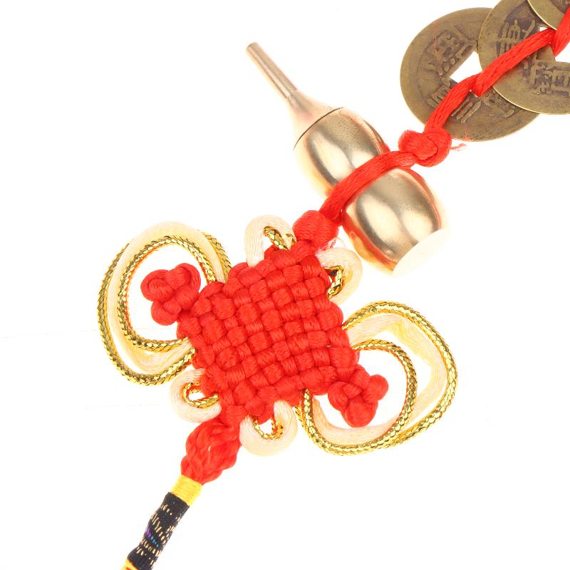 Gourd-Shaped Copper Coin Decorative Item, Entrance Hall Bathroom Auspicious Charm Pendant For Prosperity Of Wealth