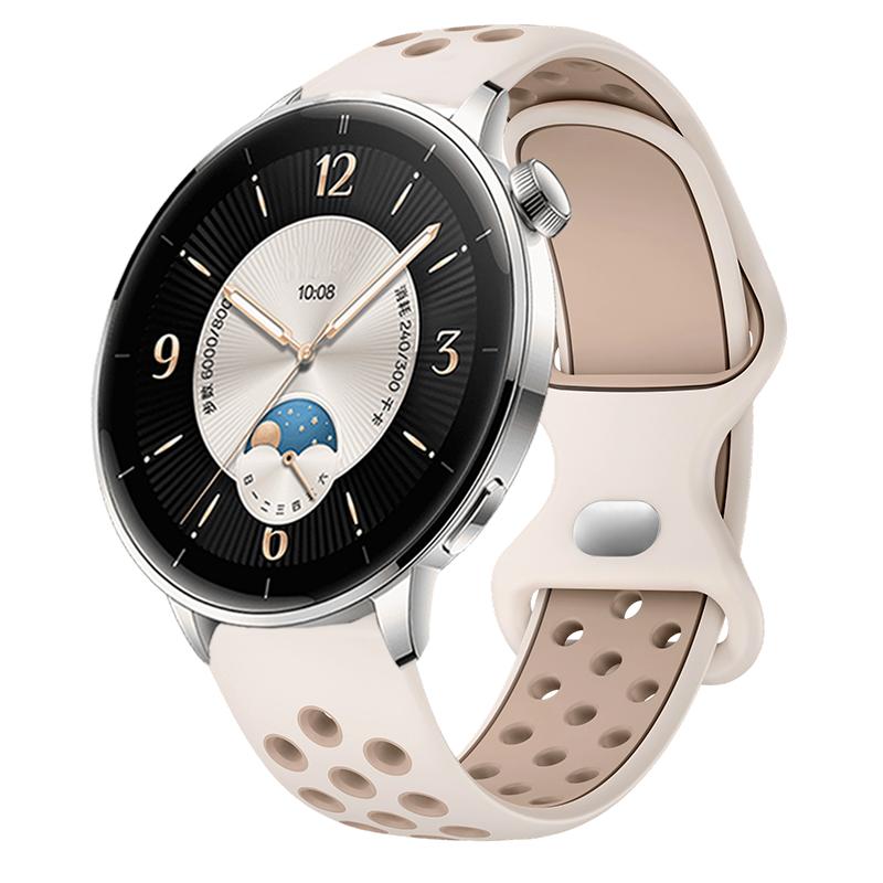18mm Silikonband Kompatibel mit Oneplus Watch 3 43mm Zweifarbiges Atmungsaktives Armband für OPPO Watch X2 Mini Damen Herren Band