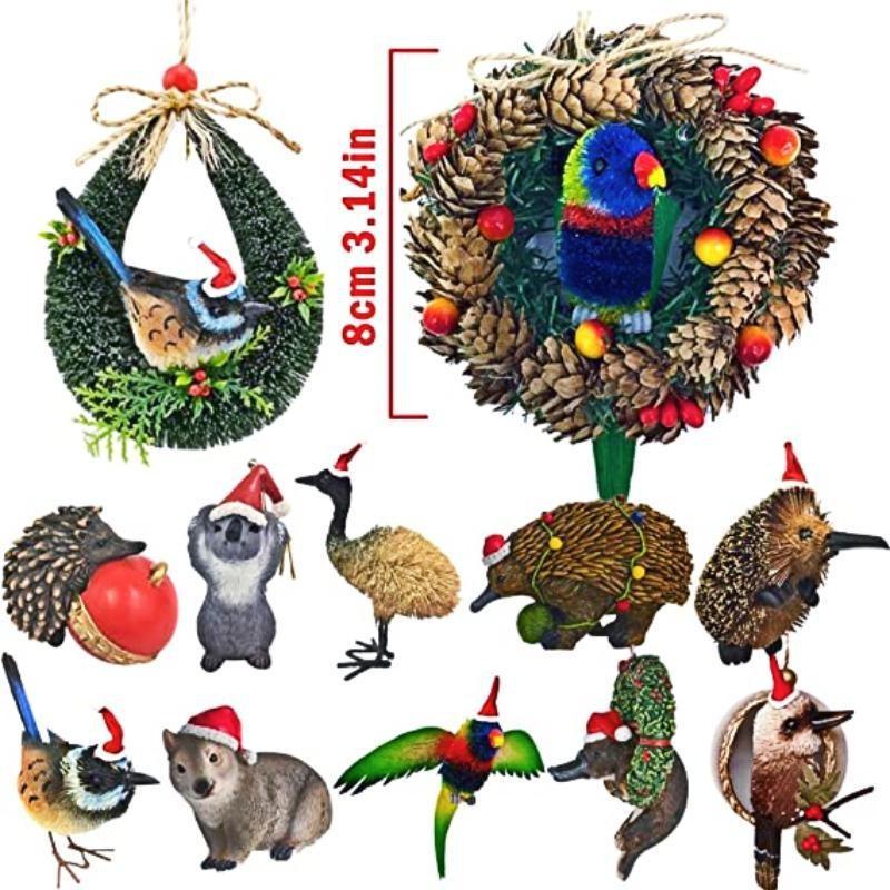Christmas Acrylic Pendant Animals Decor 12Styles 1pcs Hanging Koala Hedgehog Platypus Bird Xmas Christmas Tree Pendant for Car Backpack Home