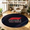 Round Rug Custom NameF1 Pattern Non Slip Carpet Home Floor Decor