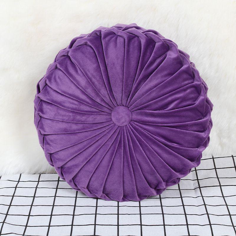 Luxurious Plush Pleated Round Pumpkin Pillow Soft Touch Couch Cushion Floor Decor
