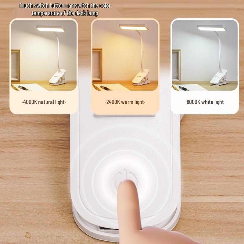 Dual Power LED Clip-on Desk Lamp for Study, Dorms, Kids & Reading - Bedside, Plug-in or Battery Use