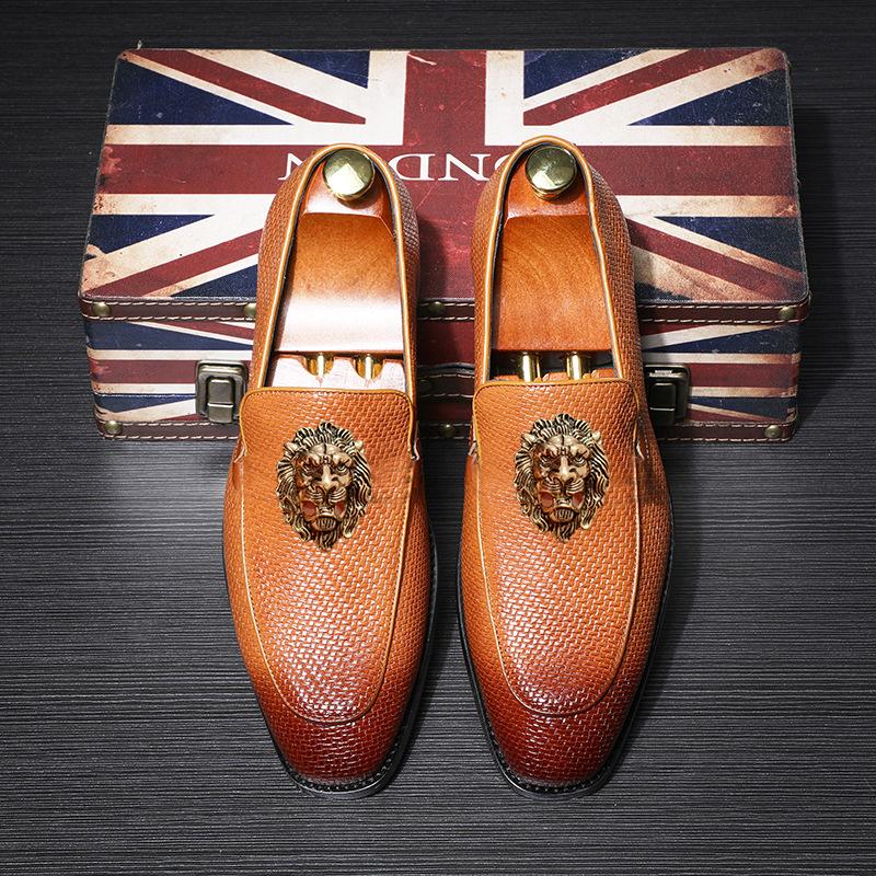 Fashion New men's shoes with woven fringes, trendy shoes, Derby shoes, large-sized business shoes, and European  leather shoes A19