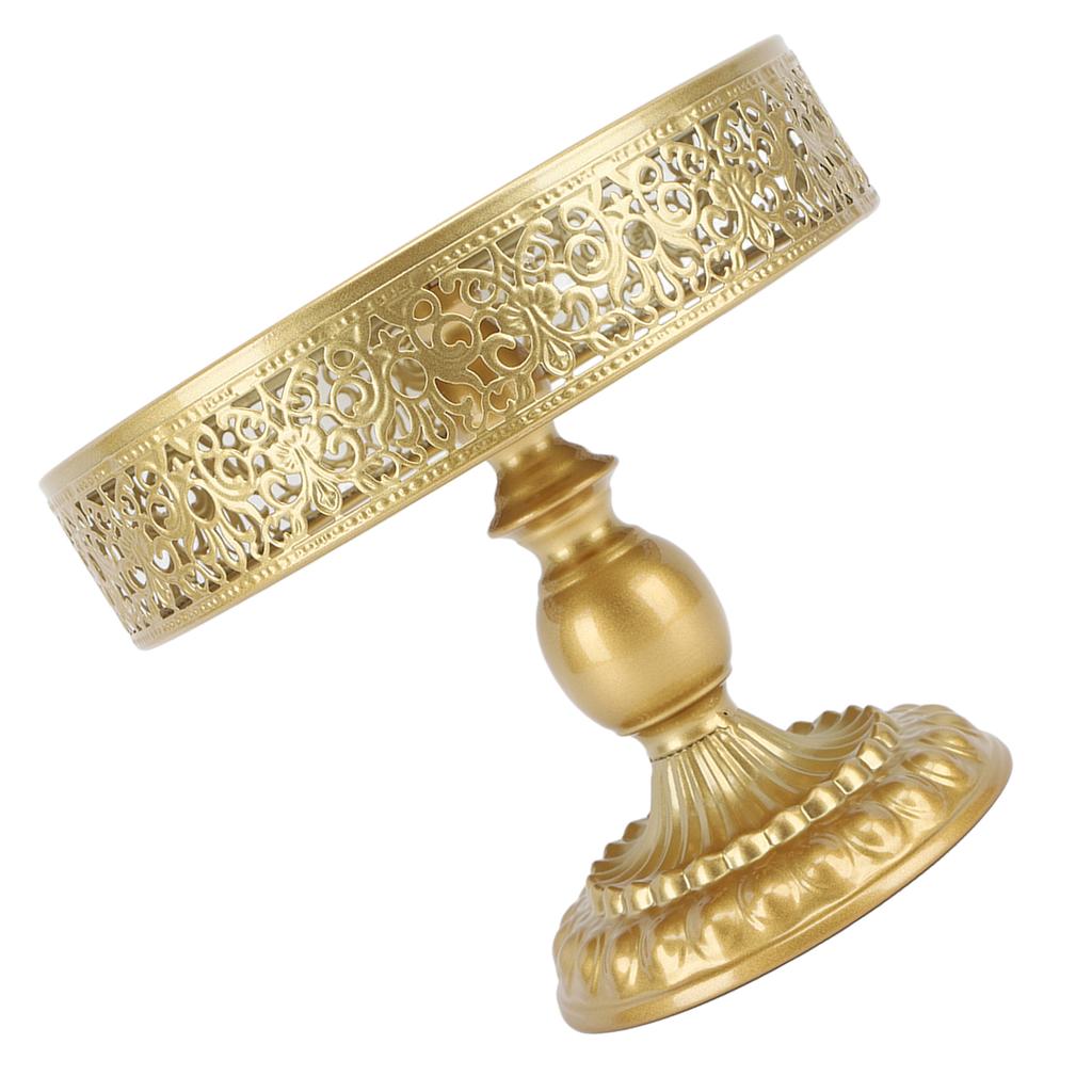 Dessert Stand Golden Cake Holder Lace Design Easy Assembly Round Treat Display for Party M