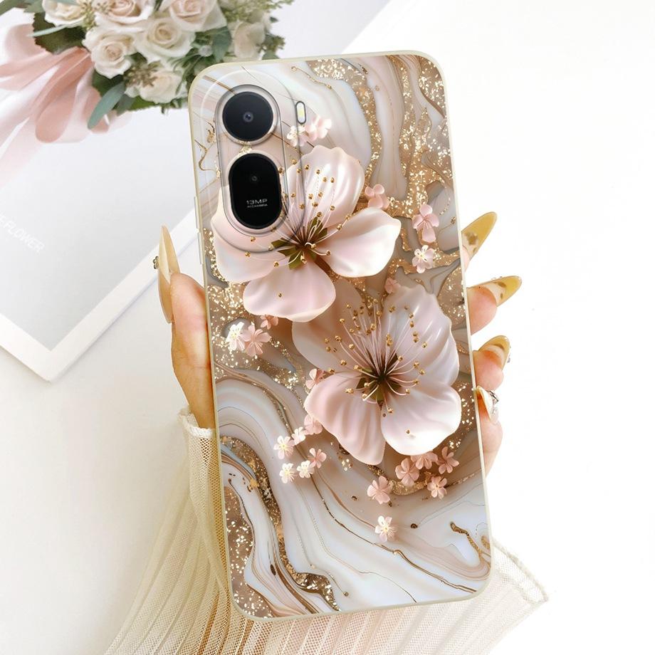 For Xiaomi Redmi A7 Pro Poco C85X Phone Case Floral Daisy Aesthetic Moon Nigth Bow Pattern Funda Soft Matte Silicone Back Cover