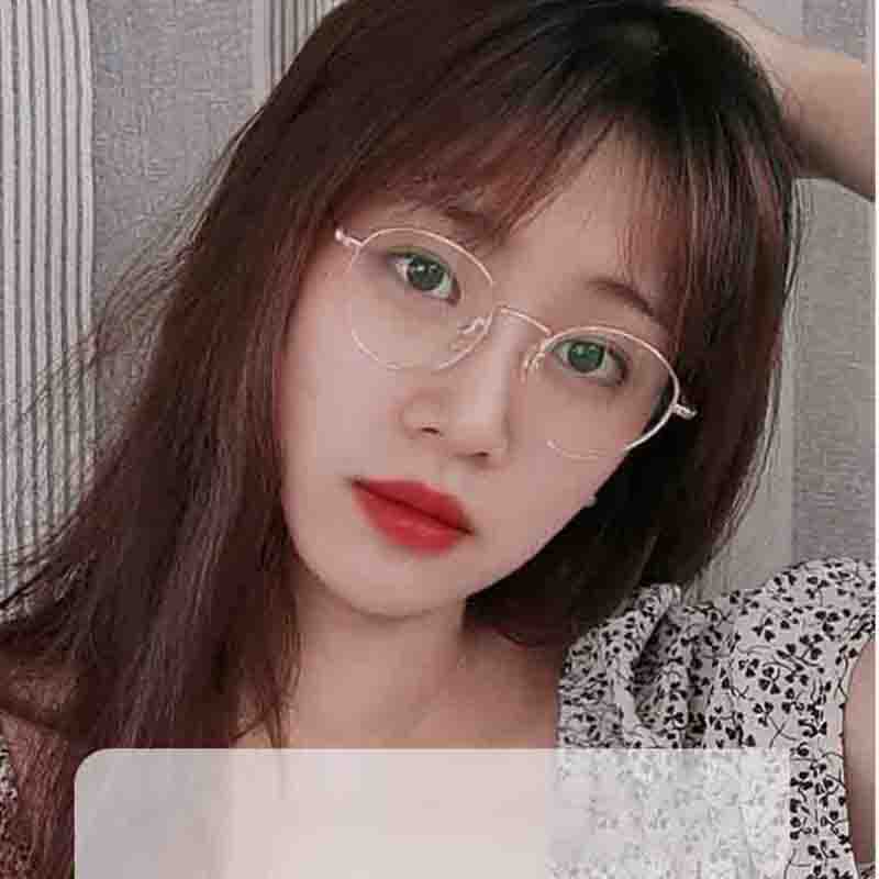 Clear Glasses Women Round Metal Frame Eye Glasses 0 Flat Mirror Girls Eyewear Anti Blue Light Glasses Fashion Eyeglasses