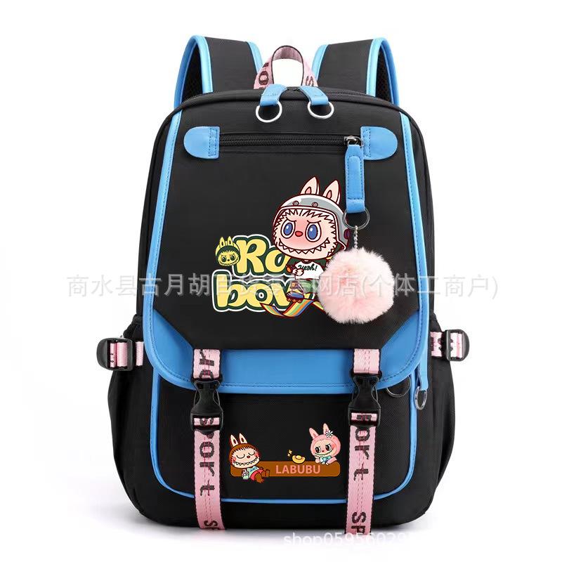 School Bag Printed Backpack USB Port Anime Cartoon Student Large Capacity Canvas Bag